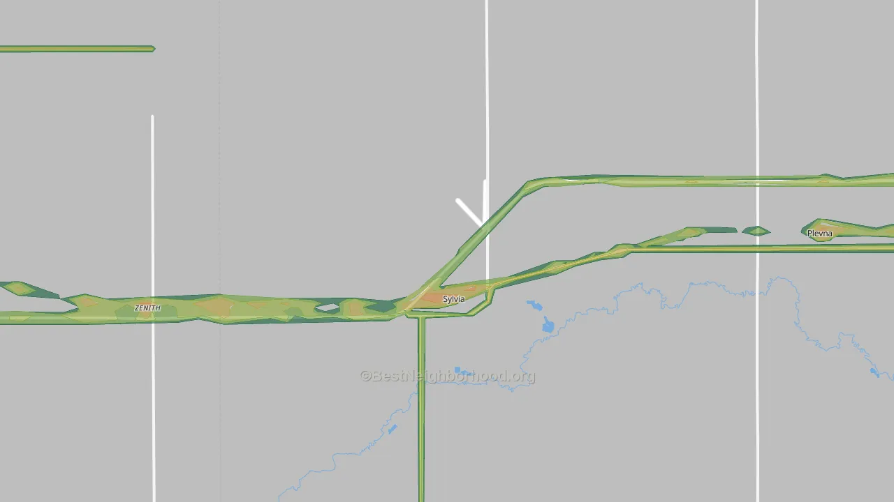 67581, KS Map of Noise Levels in 67581