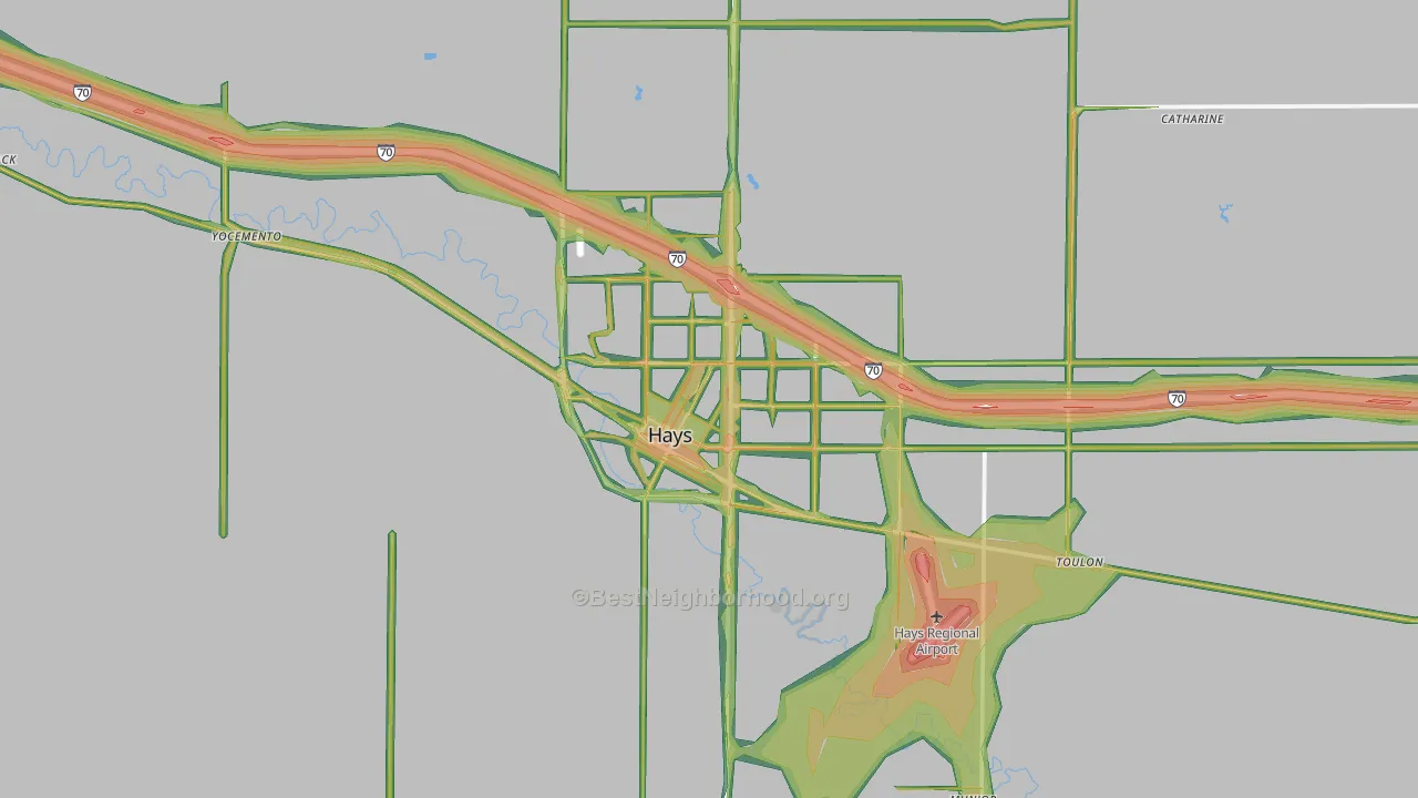 67601, KS Map of Noise Levels in 67601