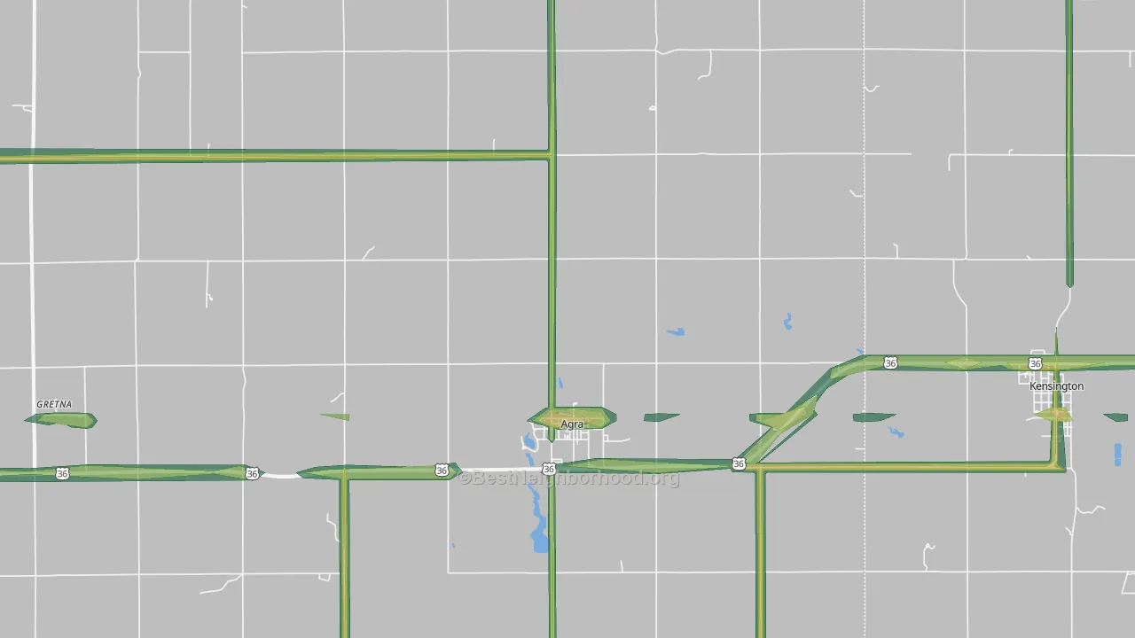 67621, KS Map of Noise Levels in 67621