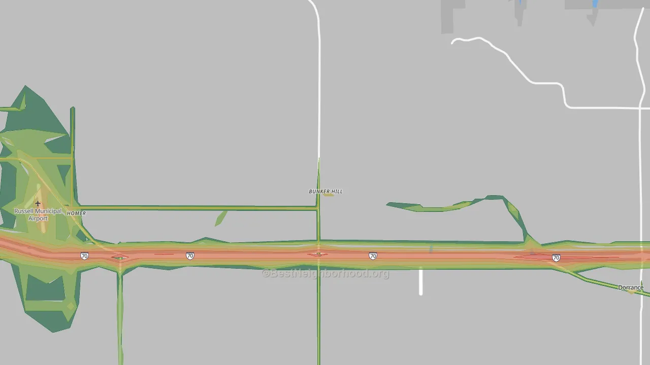 67626, KS Map of Noise Levels in 67626