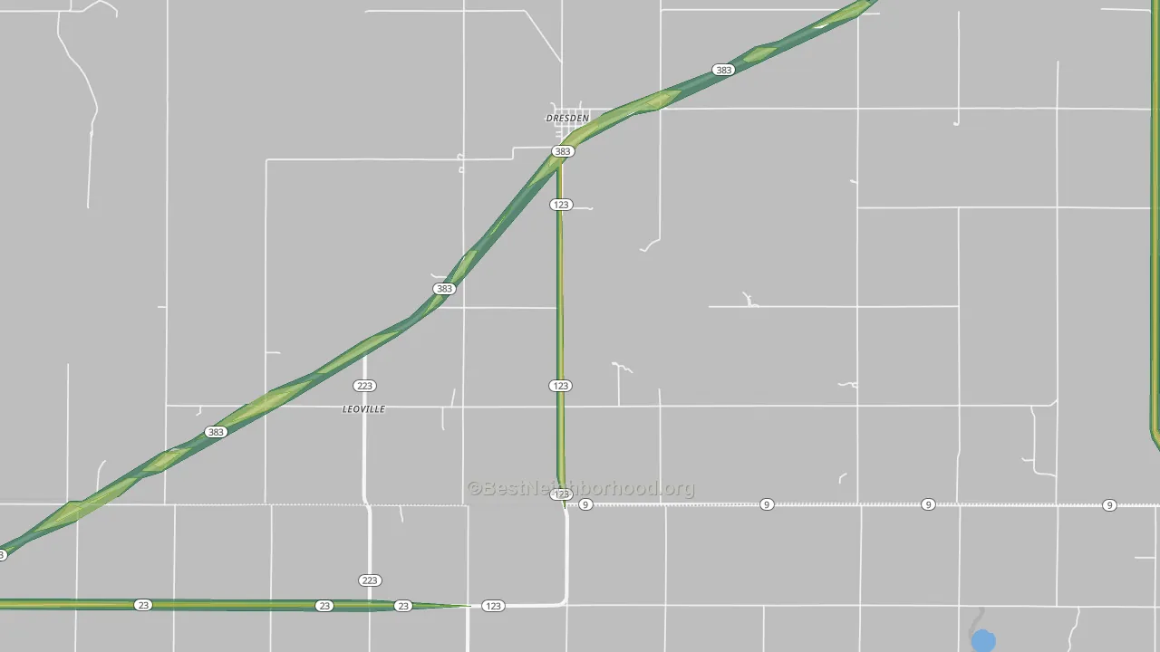 67635, KS Map of Noise Levels in 67635