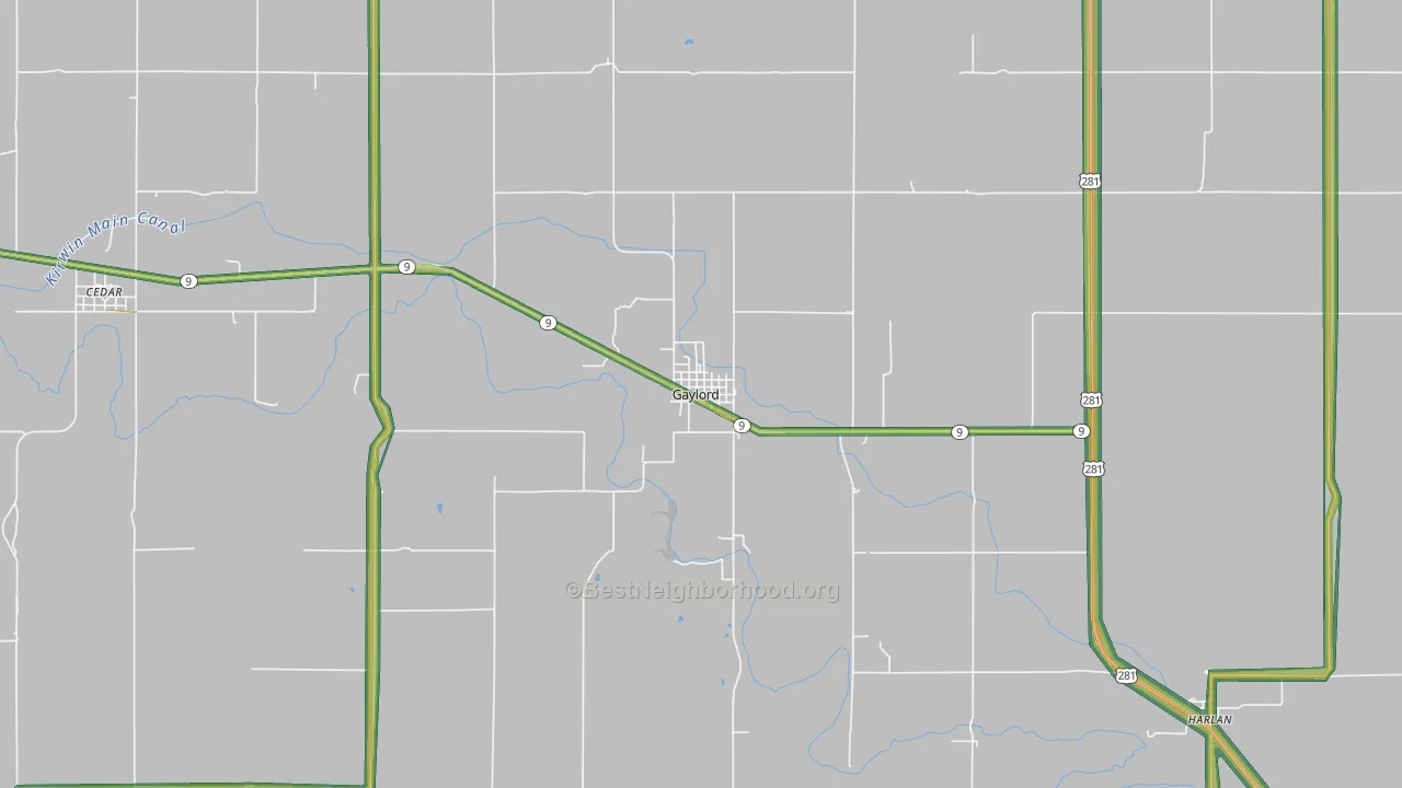 67638, KS Map of Noise Levels in 67638