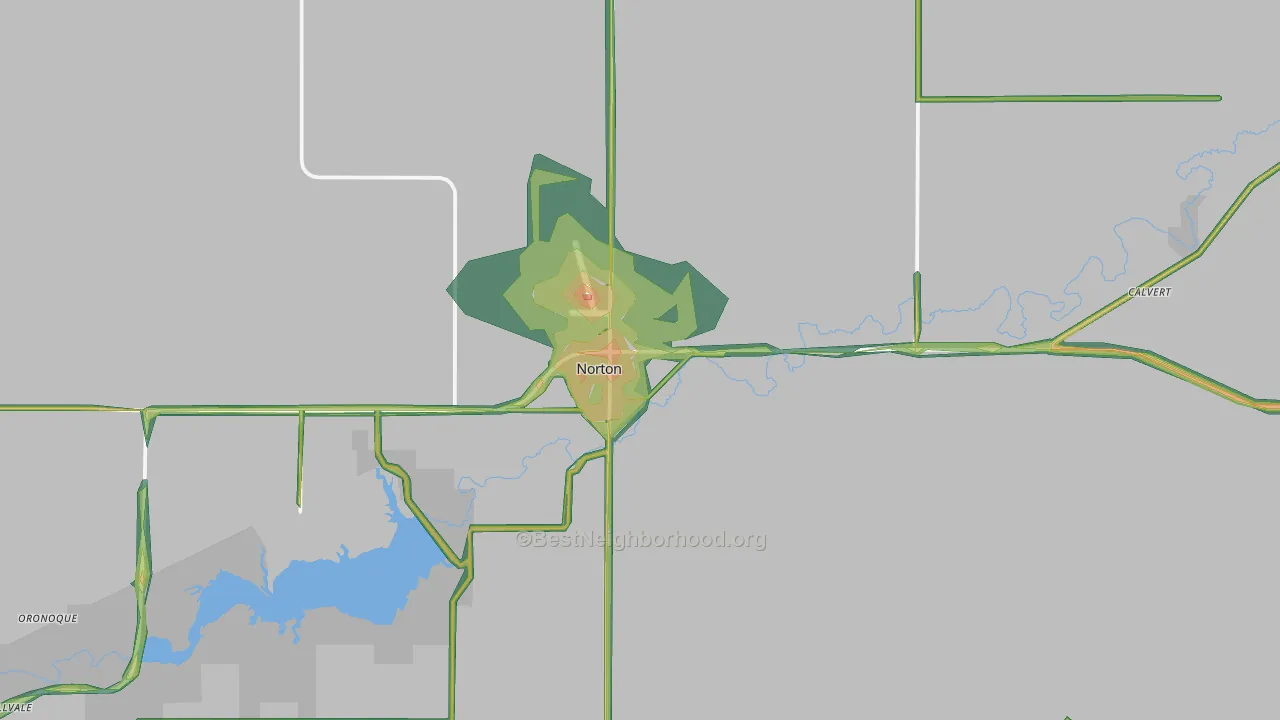 67654, KS Map of Noise Levels in 67654