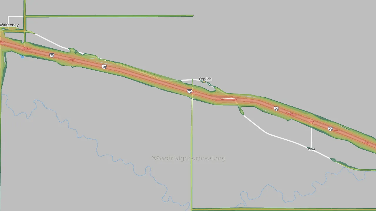 67656, KS Map of Noise Levels in 67656