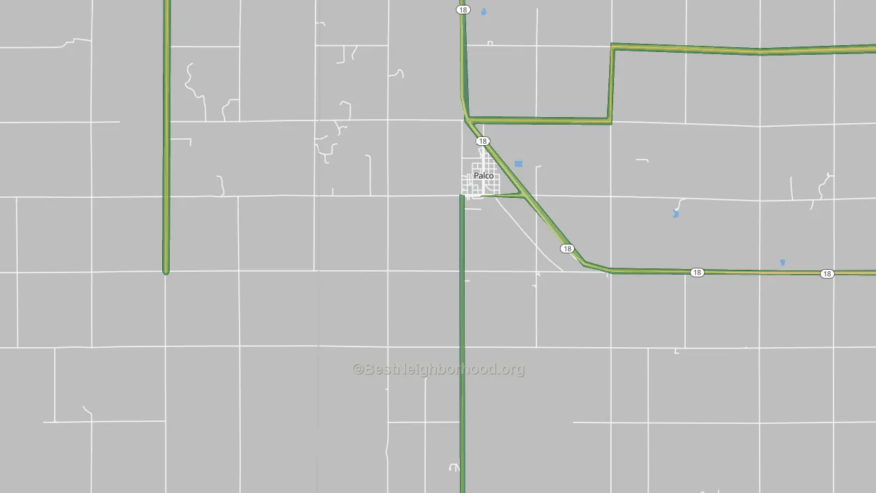 67657, KS Map of Noise Levels in 67657
