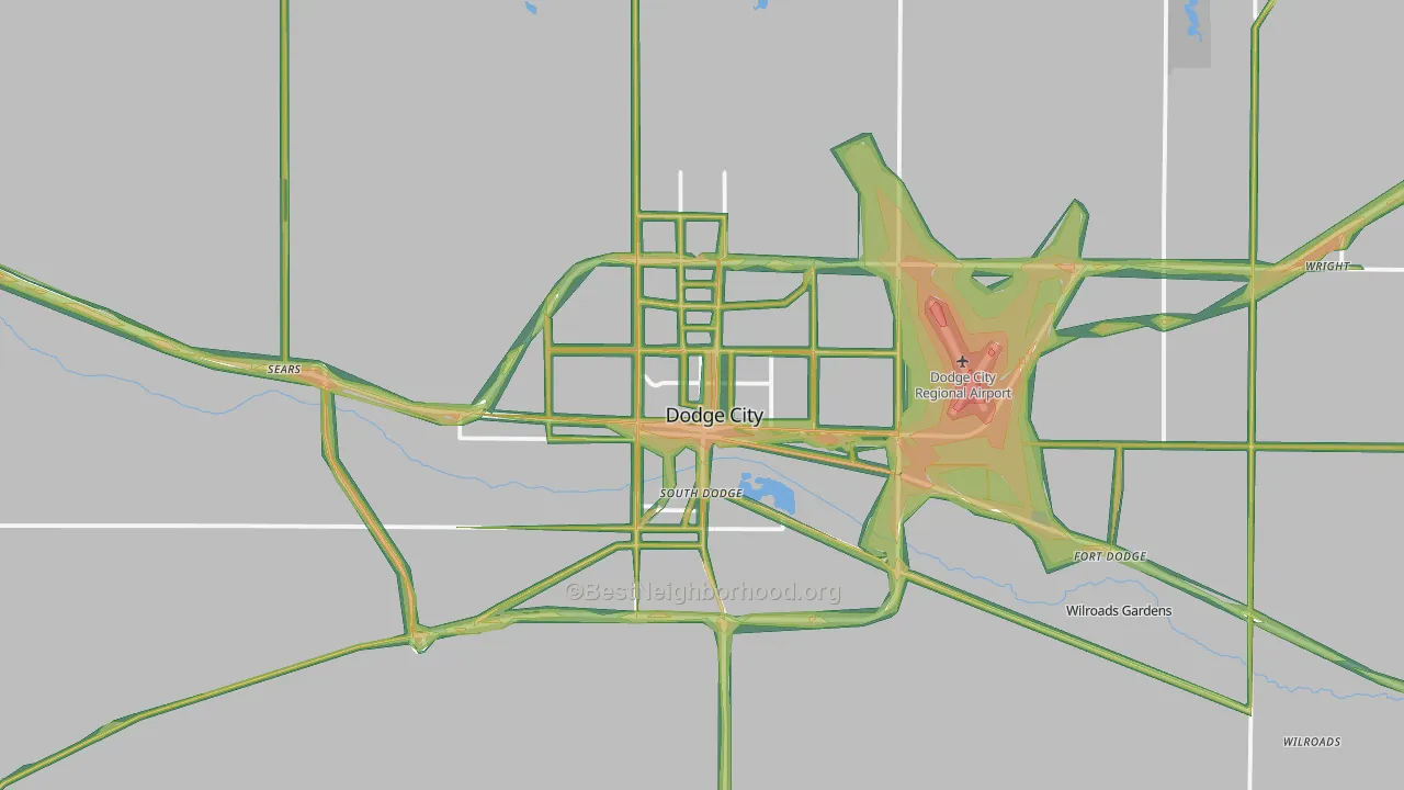 67801, KS Map of Noise Levels in 67801
