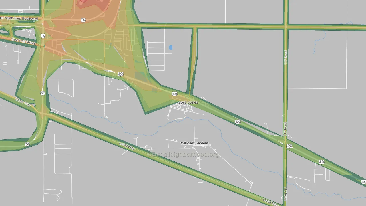 67843, KS Map of Noise Levels in 67843