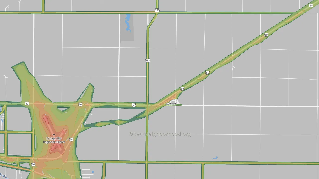 67882, KS Map of Noise Levels in 67882