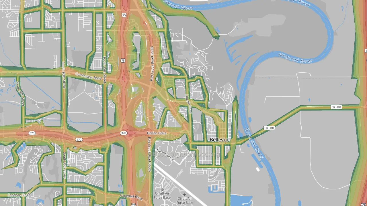68005, NE Map of Noise Levels in 68005