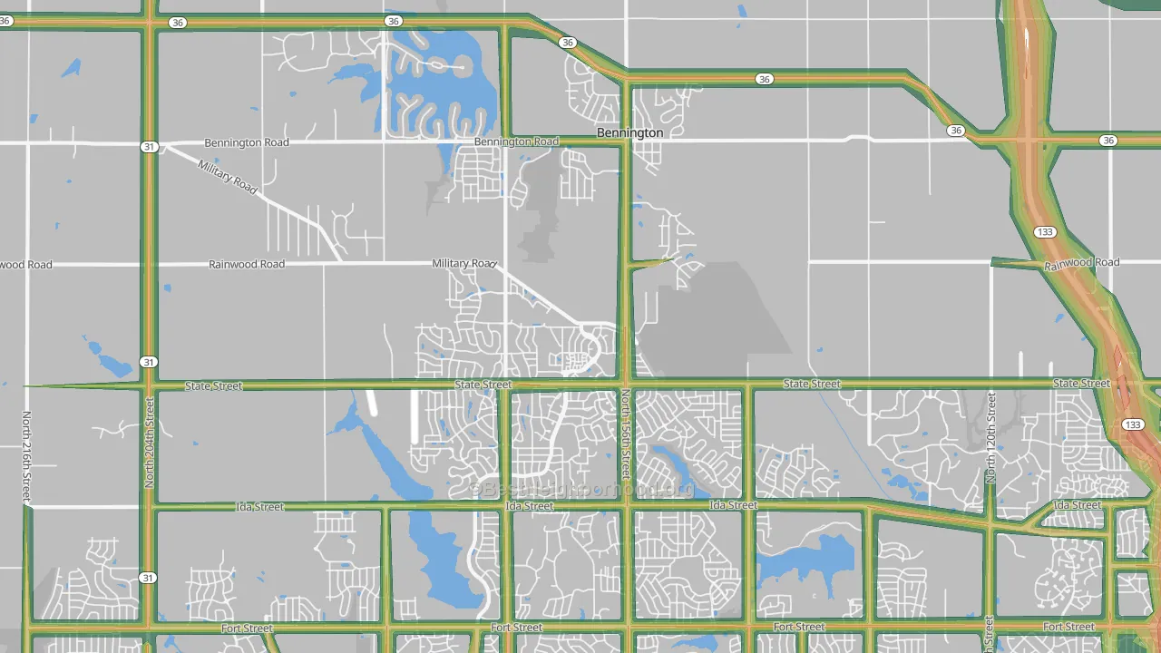 68007, NE Map of Noise Levels in 68007