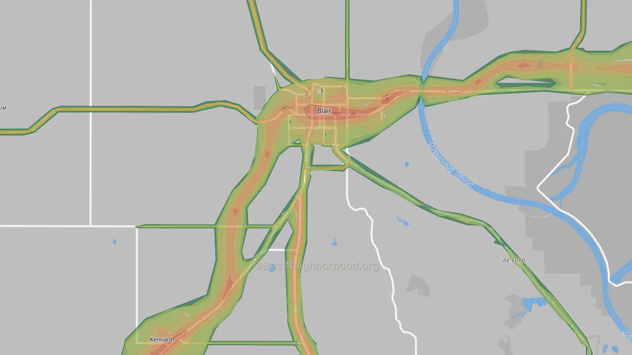 68008, NE Map of Noise Levels in 68008