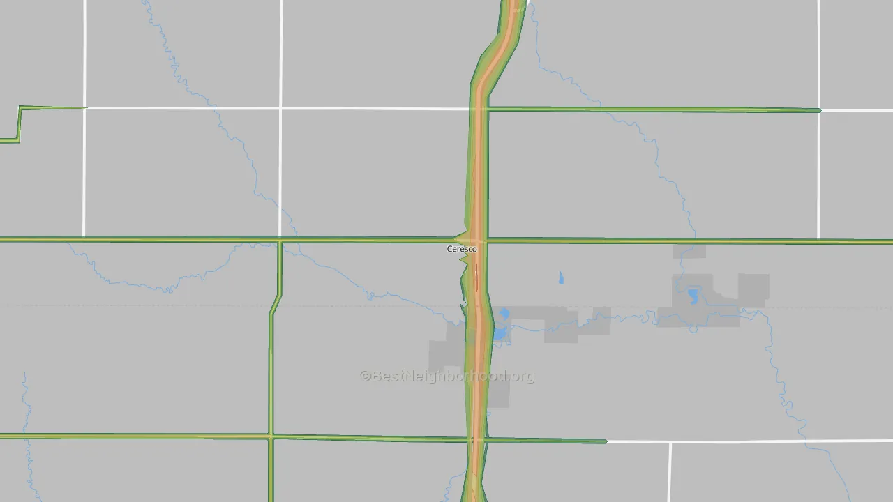 68017, NE Map of Noise Levels in 68017