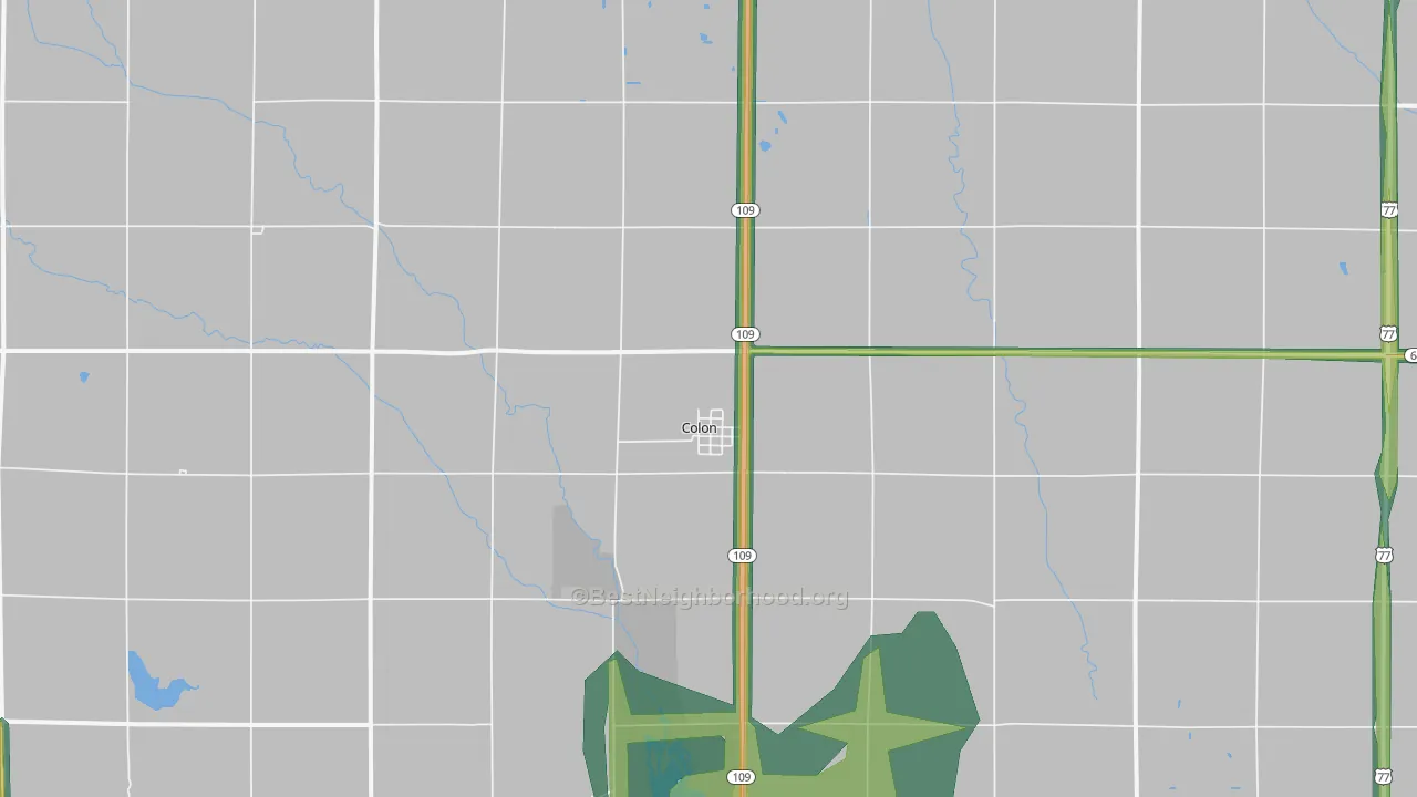68018, NE Map of Noise Levels in 68018