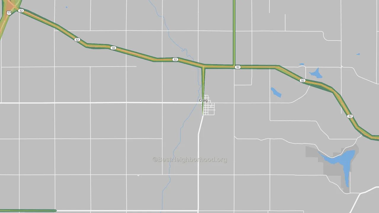 68019, NE Map of Noise Levels in 68019