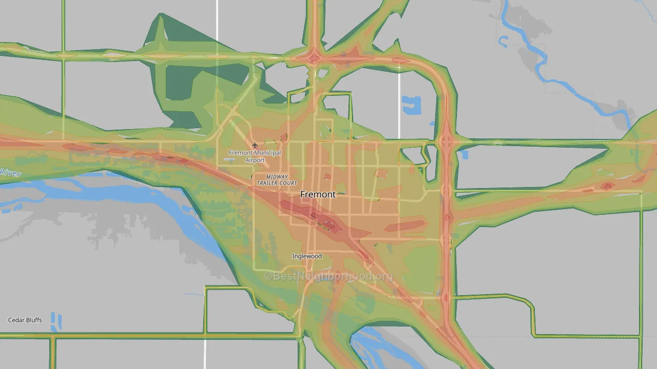 68025, NE Map of Noise Levels in 68025