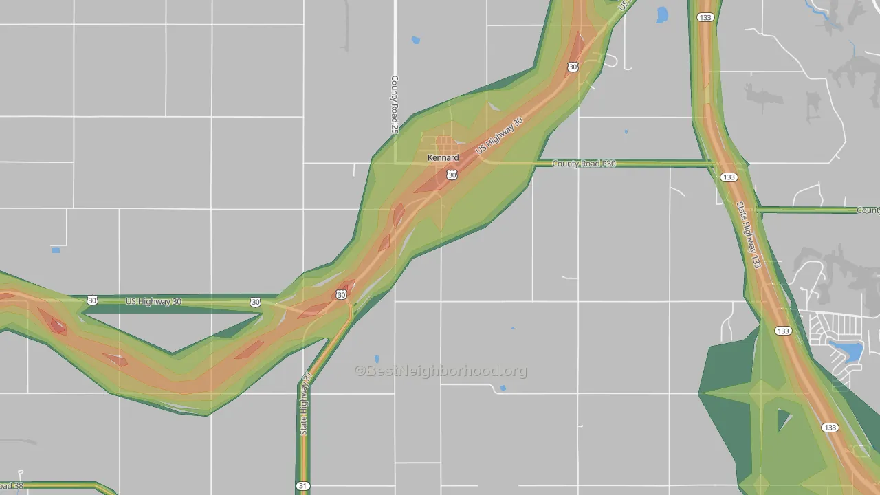 68034, NE Map of Noise Levels in 68034