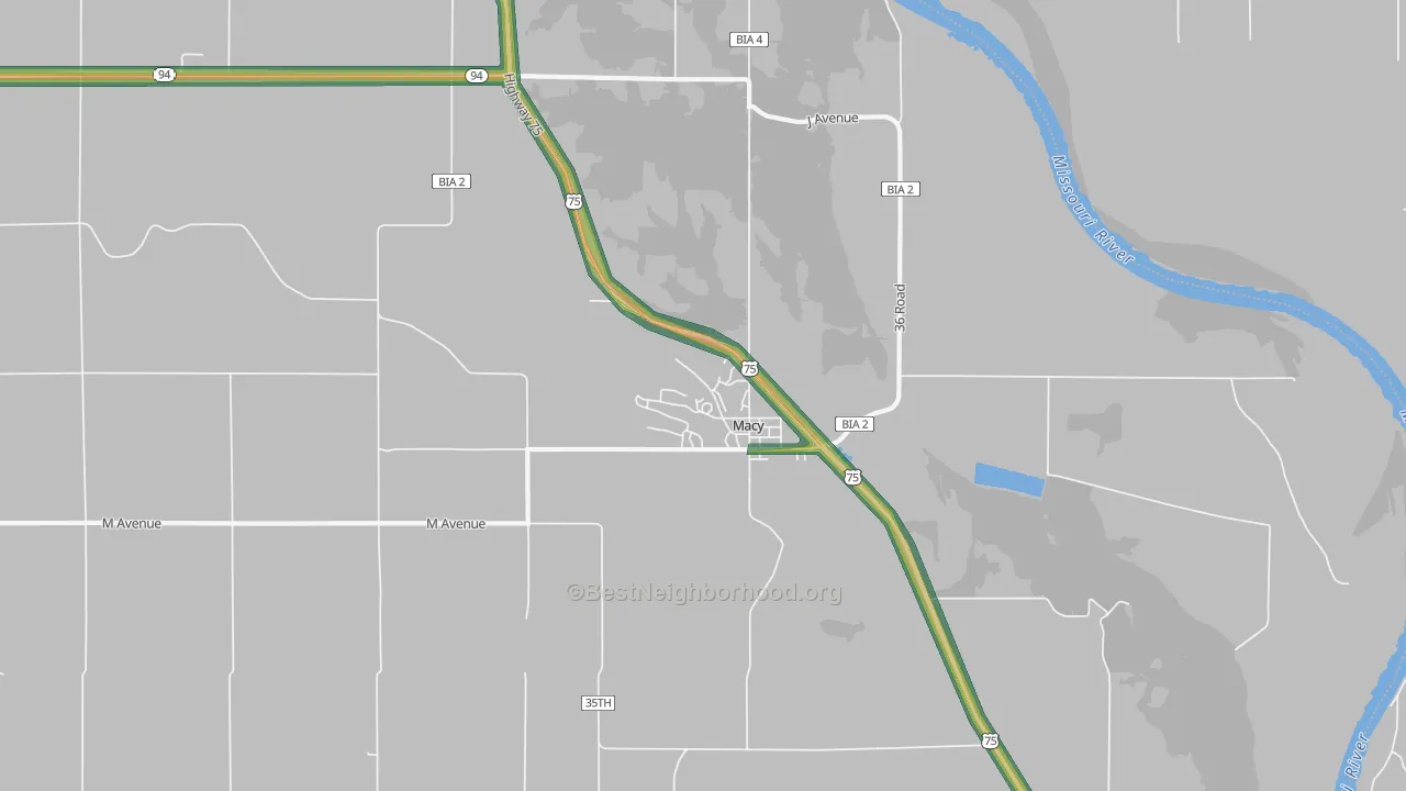 68039, NE Map of Noise Levels in 68039