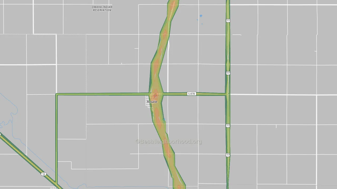 68055, NE Map of Noise Levels in 68055