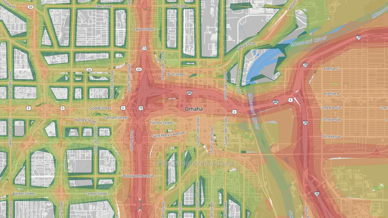 68102, NE Map of Noise Levels in 68102
