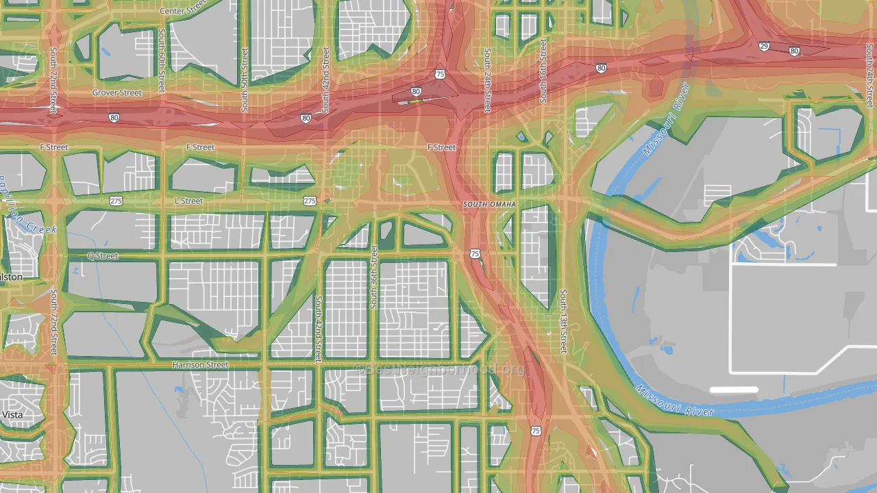 68107, NE Map of Noise Levels in 68107