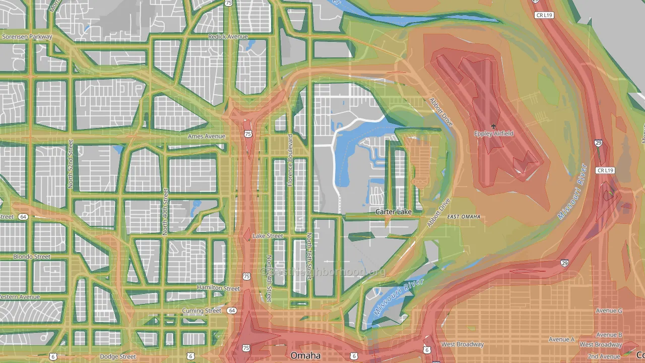 68110, NE Map of Noise Levels in 68110