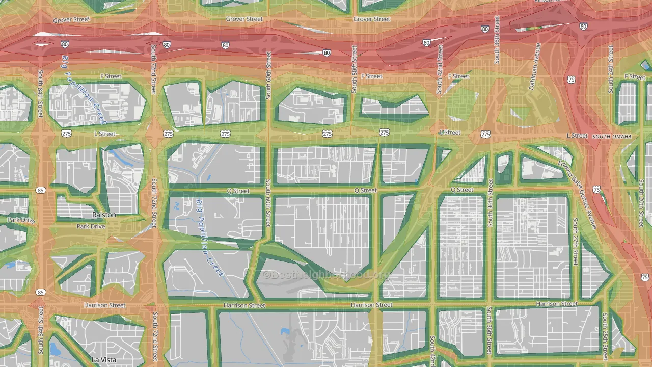 68117, NE Map of Noise Levels in 68117