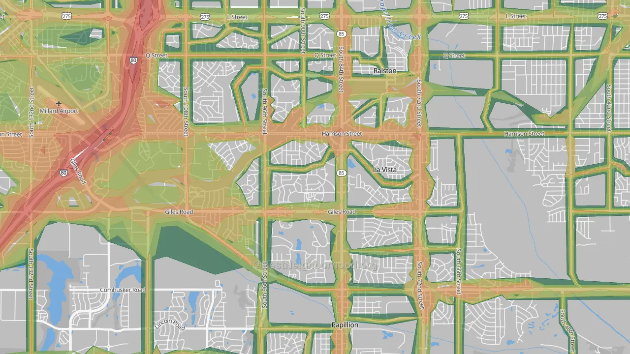 68128, NE Map of Noise Levels in 68128