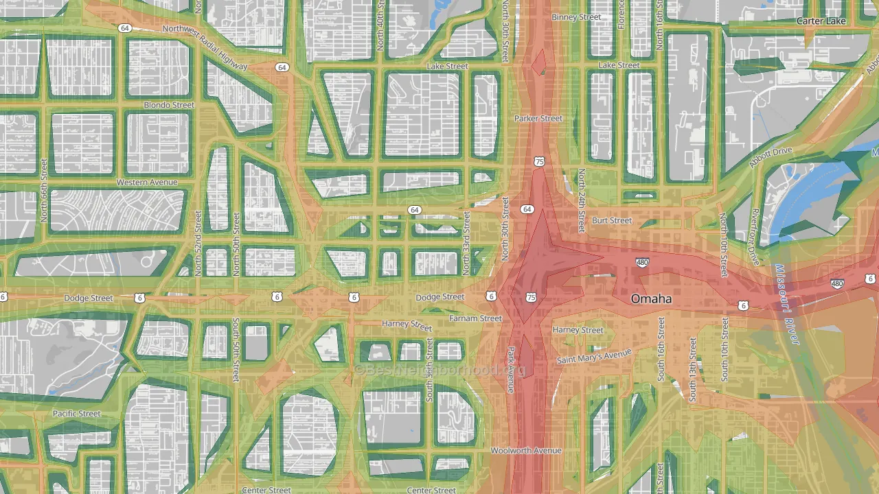 68131, NE Map of Noise Levels in 68131