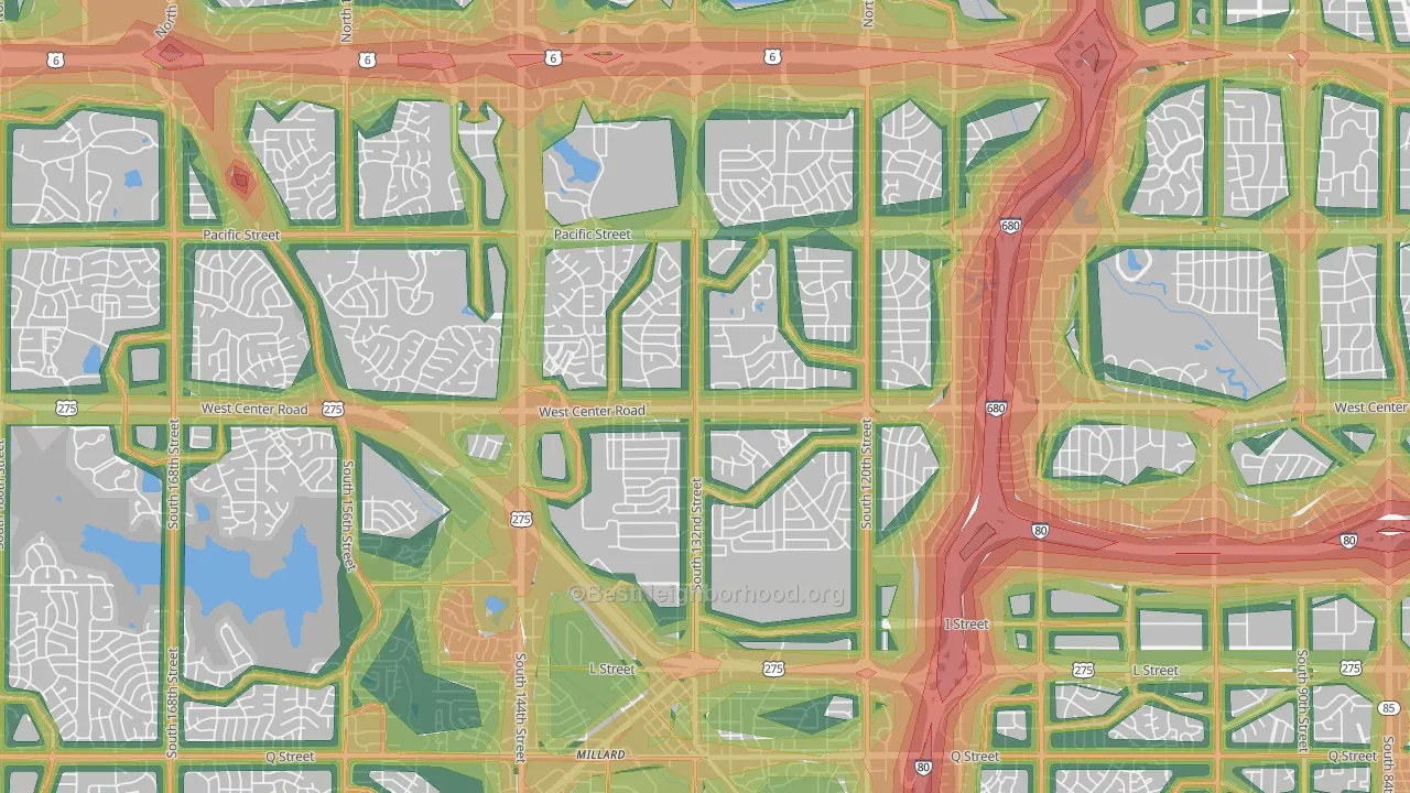 68144, NE Map of Noise Levels in 68144