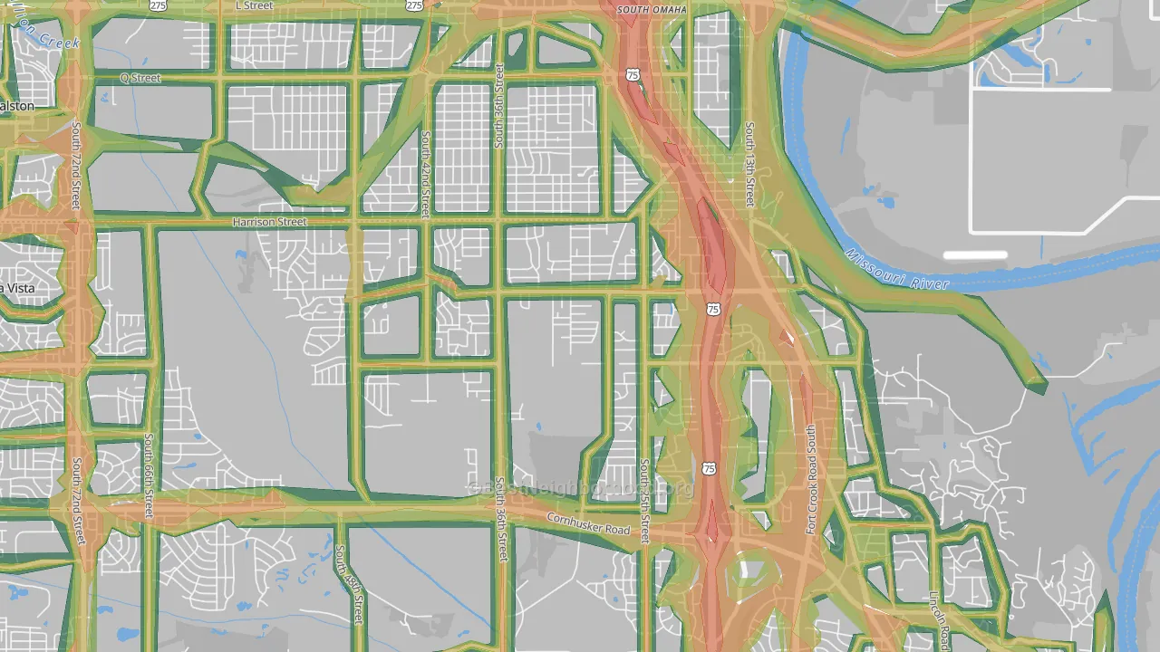 68147, NE Map of Noise Levels in 68147