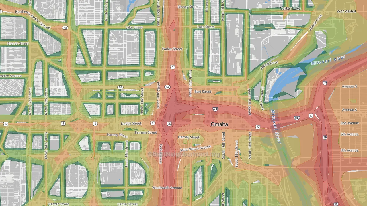 68178, NE Map of Noise Levels in 68178
