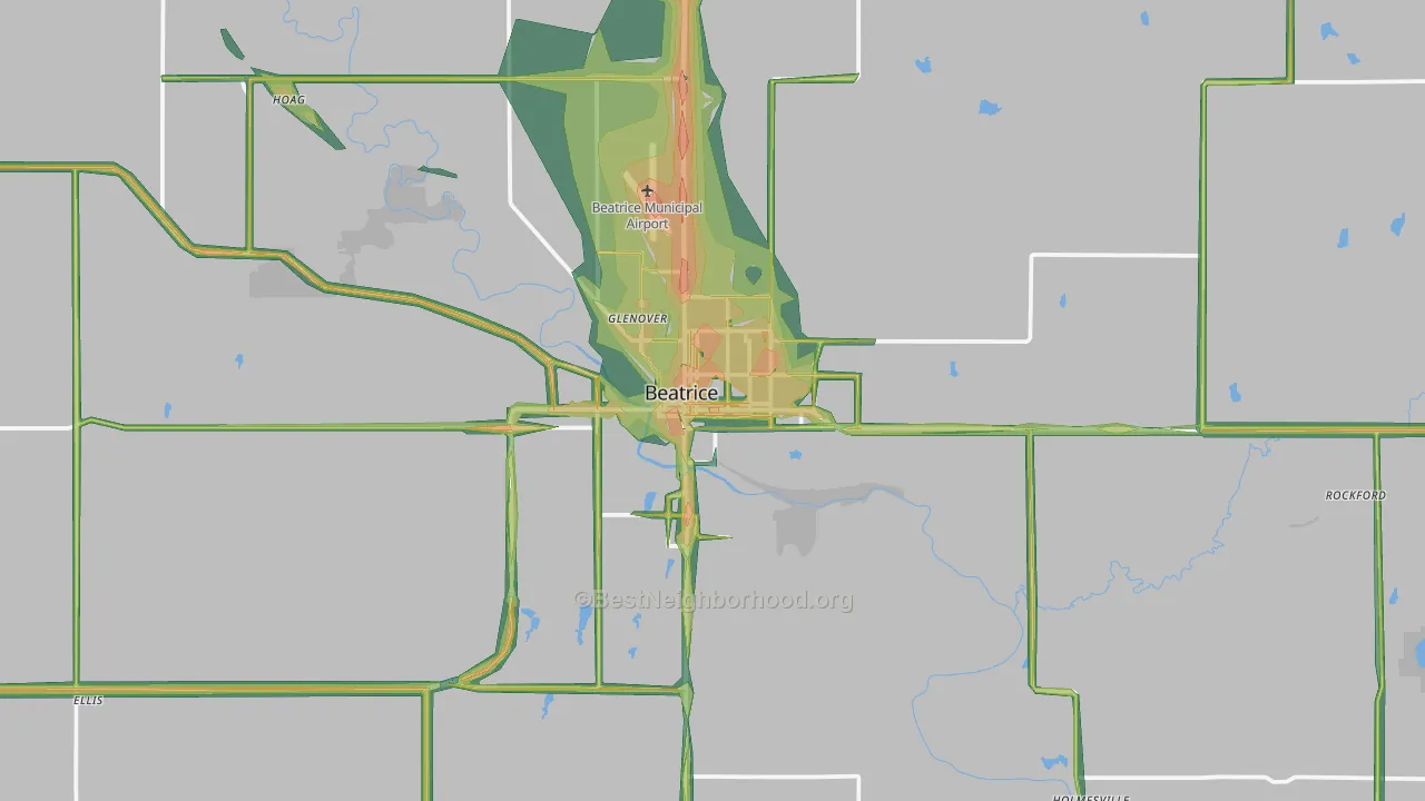 68310, NE Map of Noise Levels in 68310