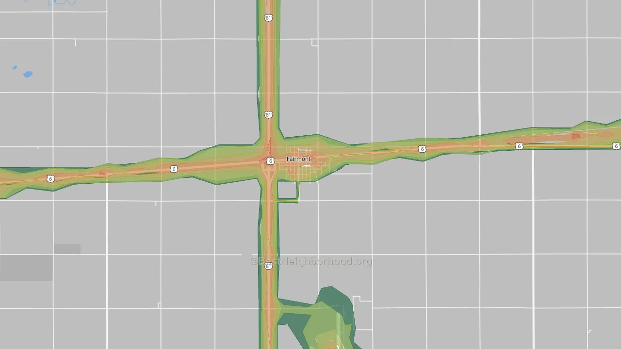 68354, NE Map of Noise Levels in 68354