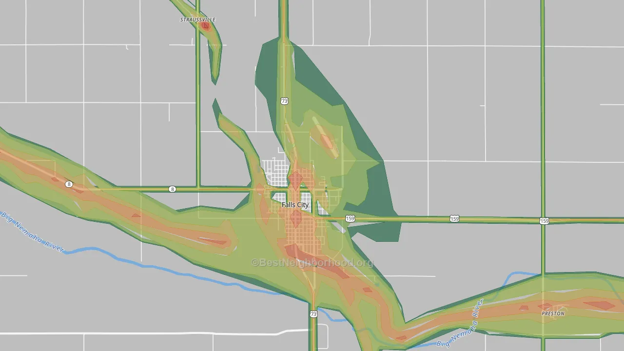 68355, NE Map of Noise Levels in 68355