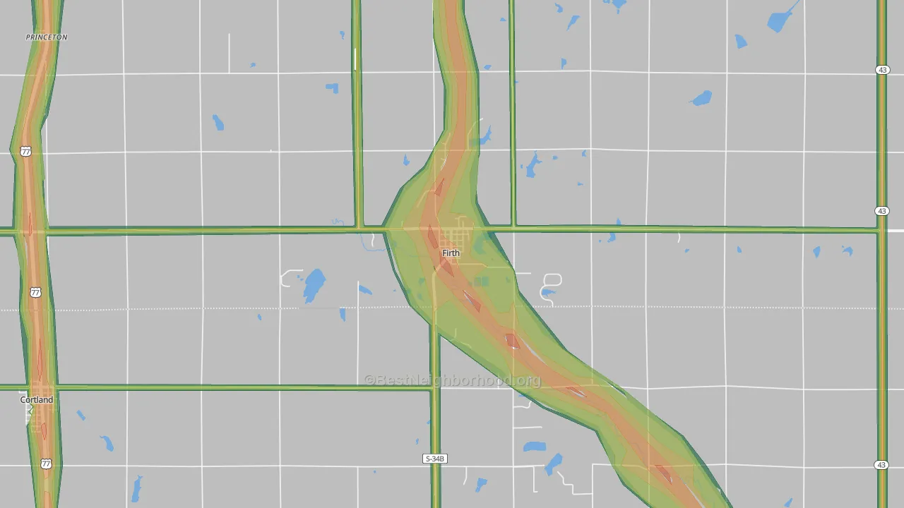 68358, NE Map of Noise Levels in 68358