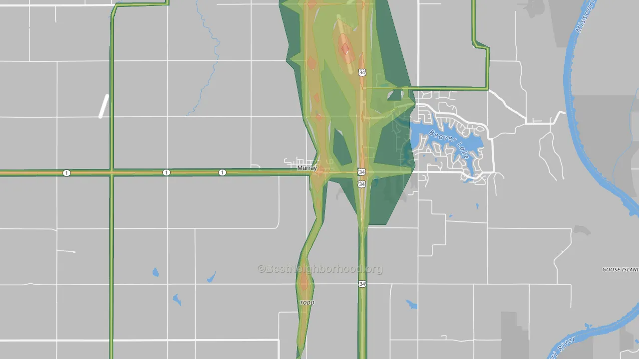 68409, NE Map of Noise Levels in 68409
