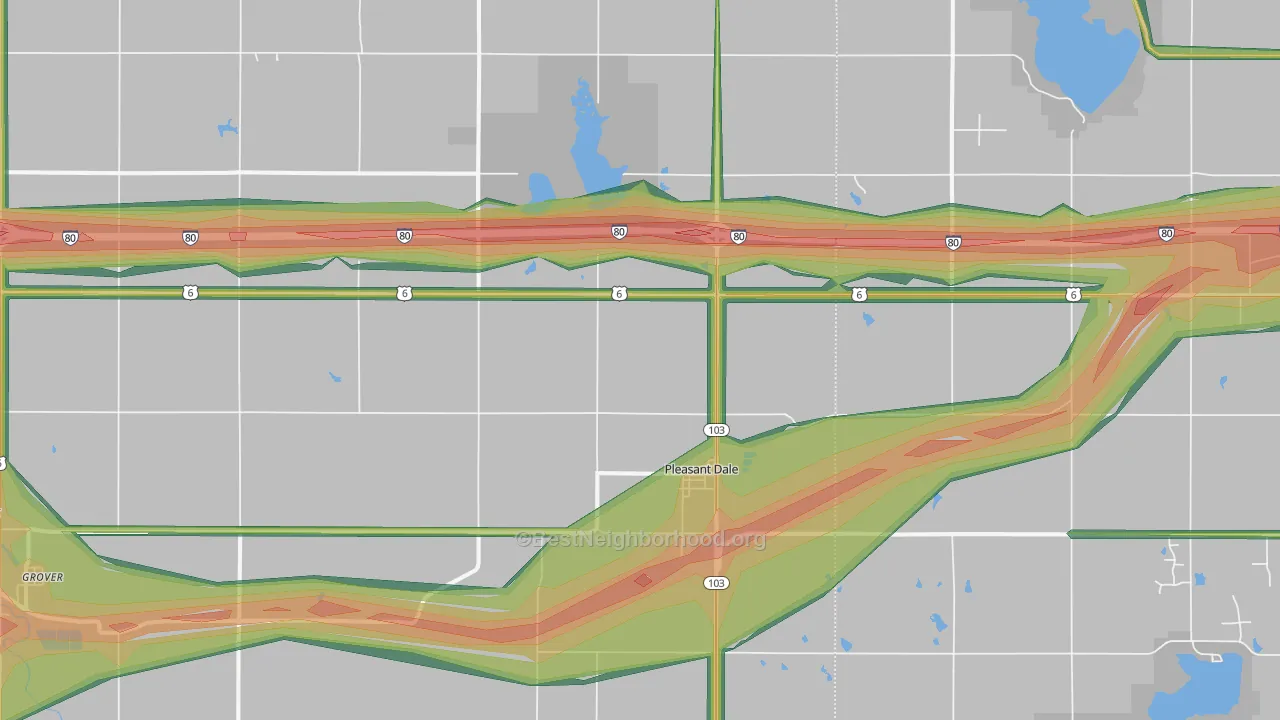 68423, NE Map of Noise Levels in 68423