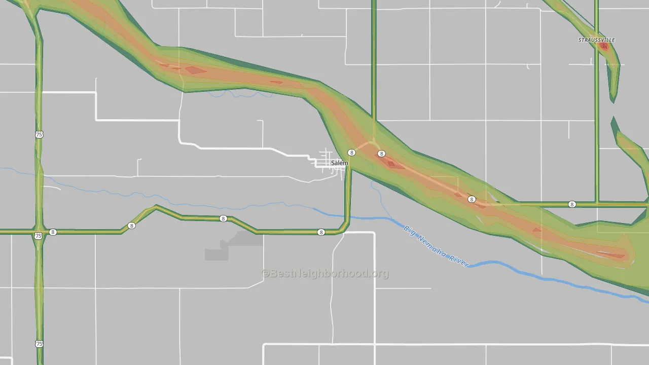 68433, NE Map of Noise Levels in 68433