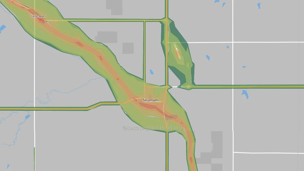 68450, NE Map of Noise Levels in 68450