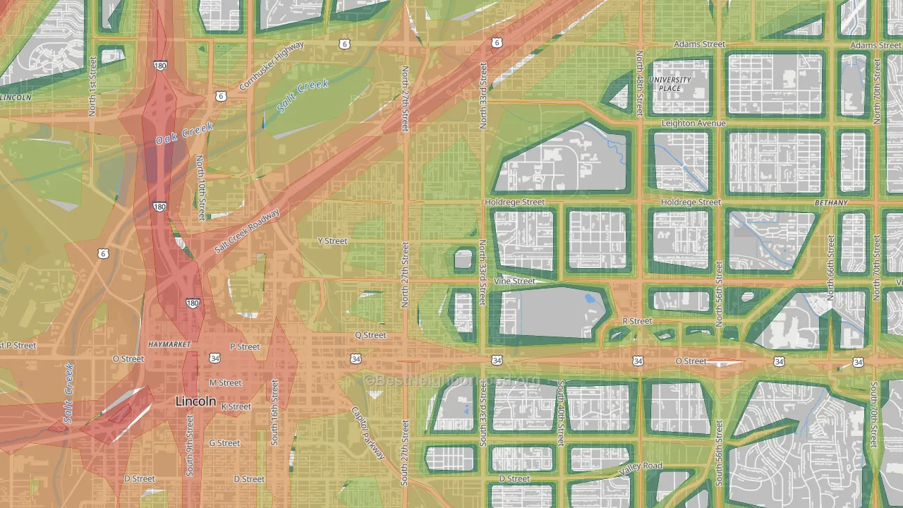 68503, NE Map of Noise Levels in 68503