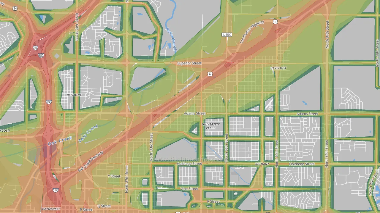 68504, NE Map of Noise Levels in 68504