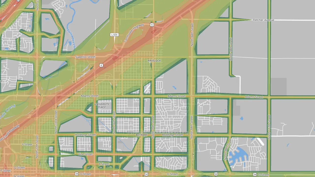 68507, NE Map of Noise Levels in 68507