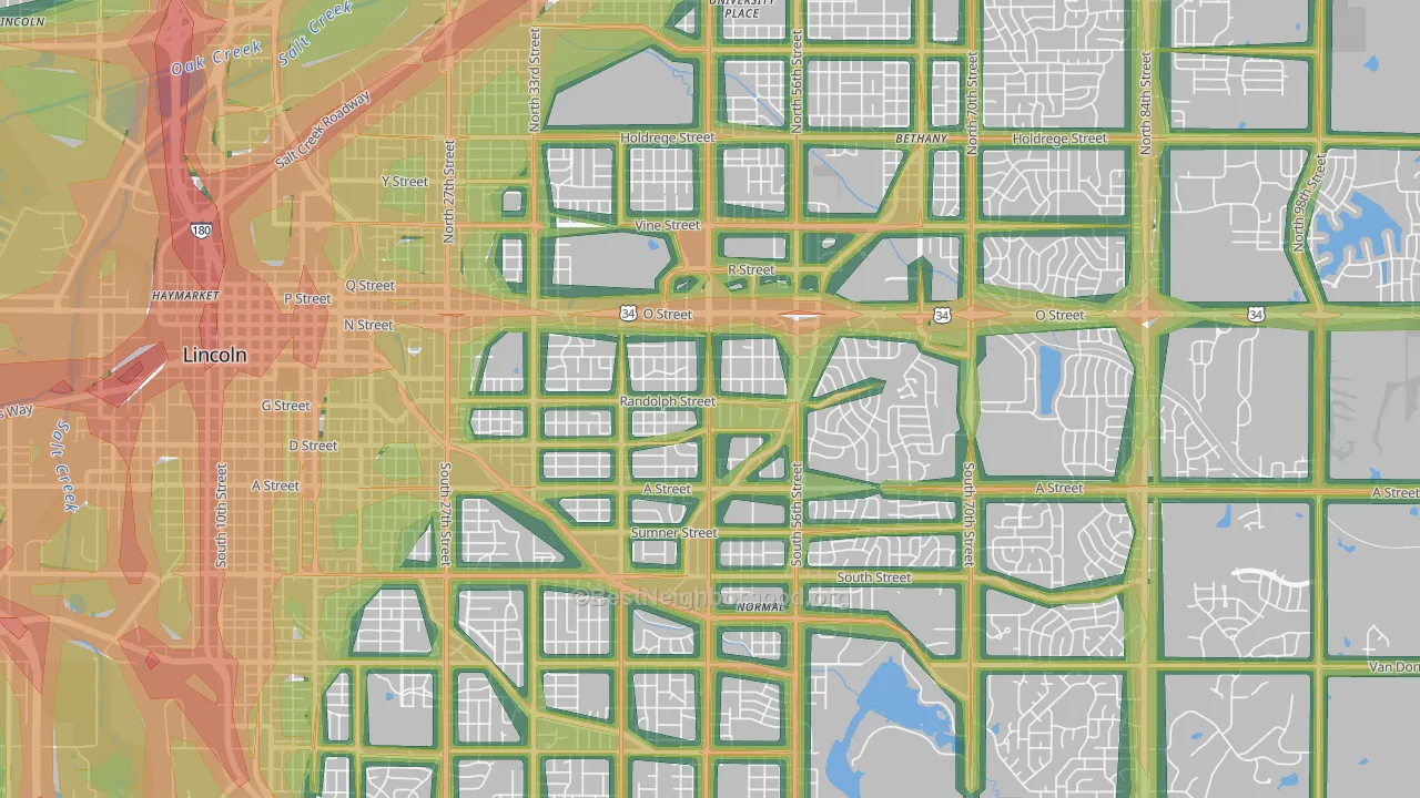 68510, NE Map of Noise Levels in 68510