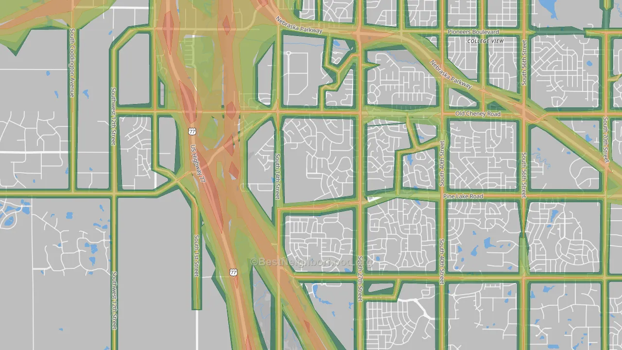 68512, NE Map of Noise Levels in 68512