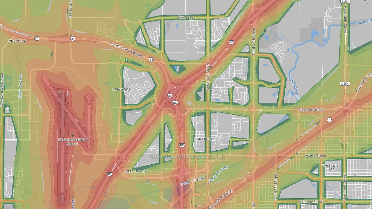 68521, NE Map of Noise Levels in 68521
