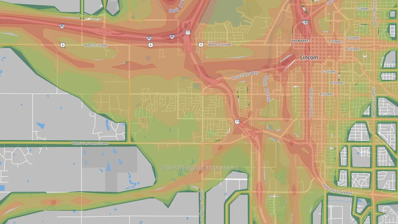 68522, NE Map of Noise Levels in 68522