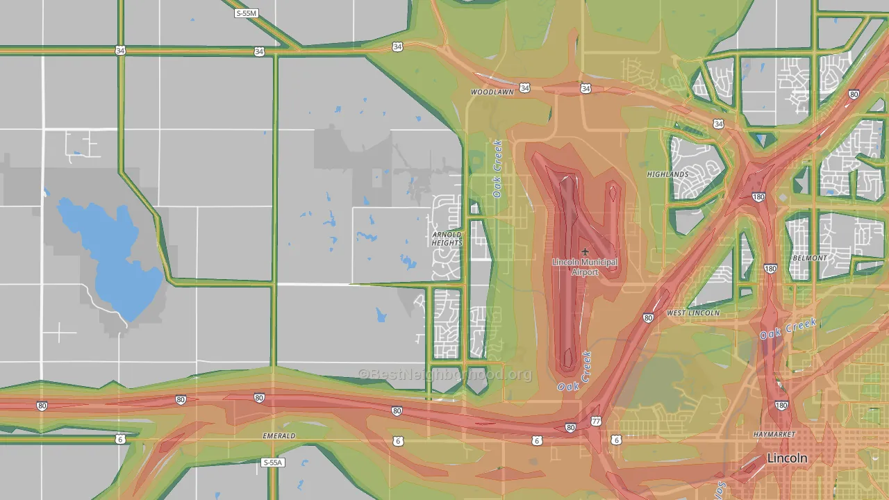 68524, NE Map of Noise Levels in 68524
