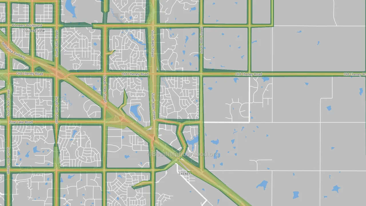 68526, NE Map of Noise Levels in 68526
