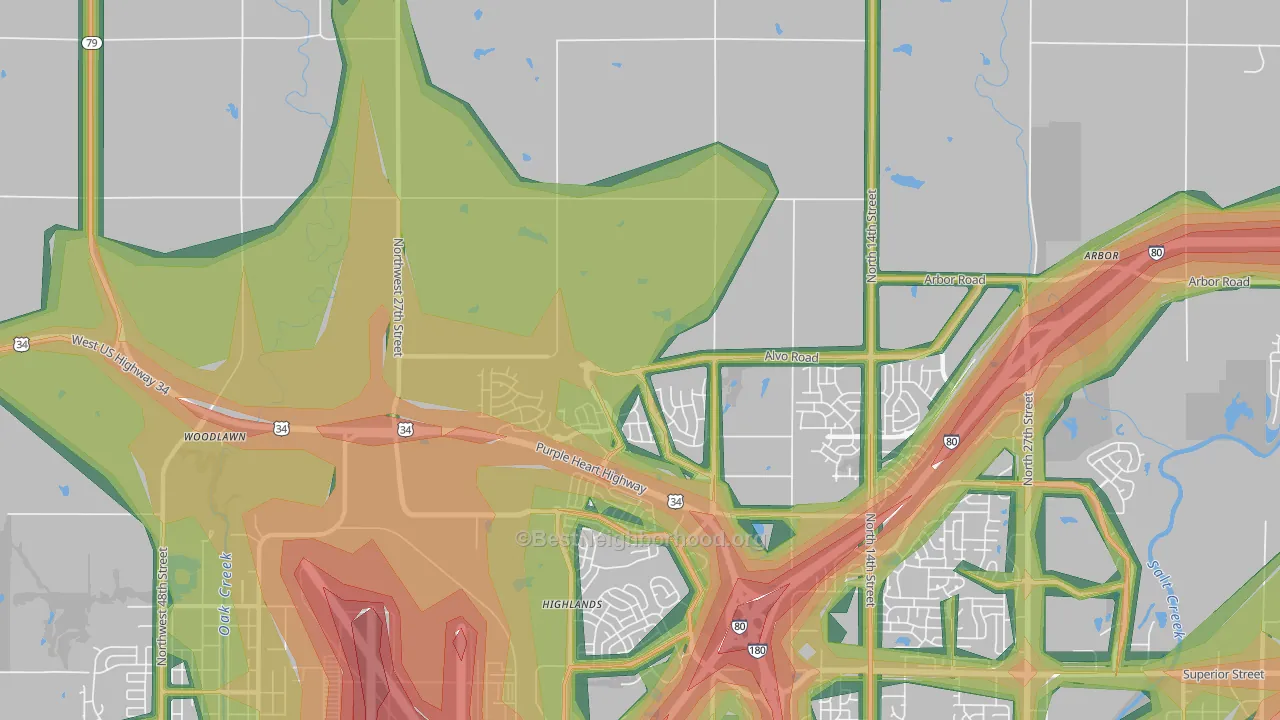 68531, NE Map of Noise Levels in 68531