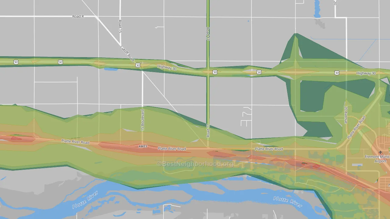 68621, NE Map of Noise Levels in 68621